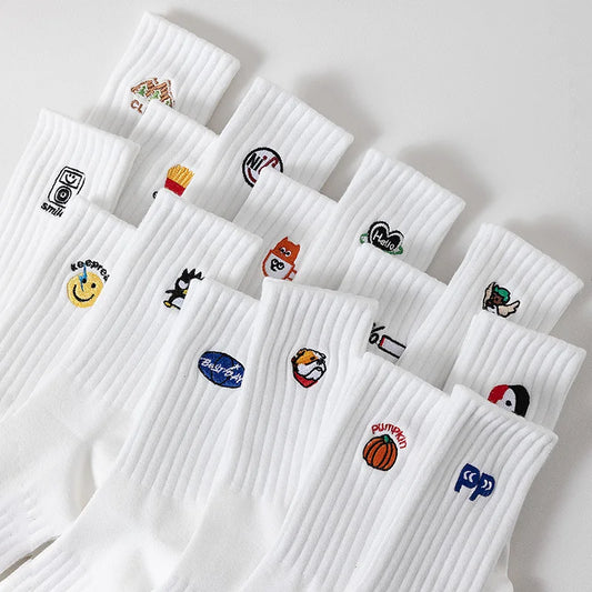 DRAVEN — Cartoon Embroidered Socks – Unisex Harajuku Street Style — Socks | DRAVEN