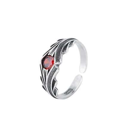 Luxury Red Zircon Silver Ring – Elegant Men's Accessory | Accessorio Uomo Elegante