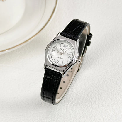 Grace in Motion – Women’s Leather Quartz Watch with Stainless Steel Details – Elegant Men's Accessory | Accessorio Uomo Elegante