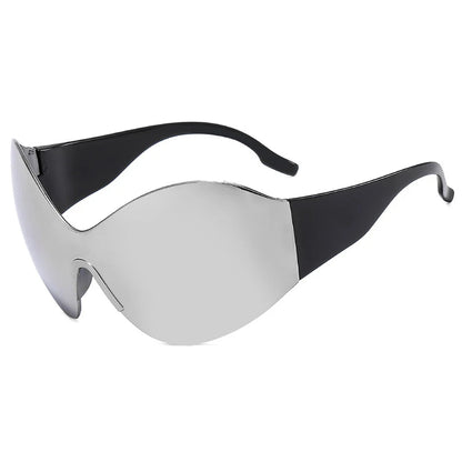 Rimless Wrap Sunglasses – Futuristic Shield Style – Elegant Men's Accessory | Accessorio Uomo Elegante