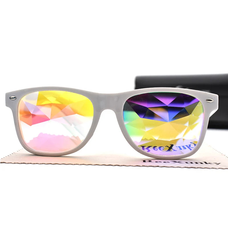 DRAVEN — Classic Square Party Sunglasses – Rave Diffraction Shades