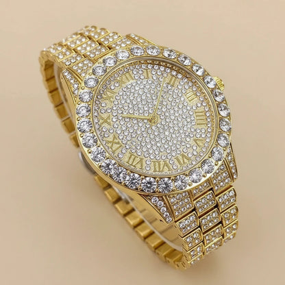 Ice Rebellion — Full Stone-Set Men’s Steel Watch – Elegant Men's Accessory | Accessorio Uomo Elegante