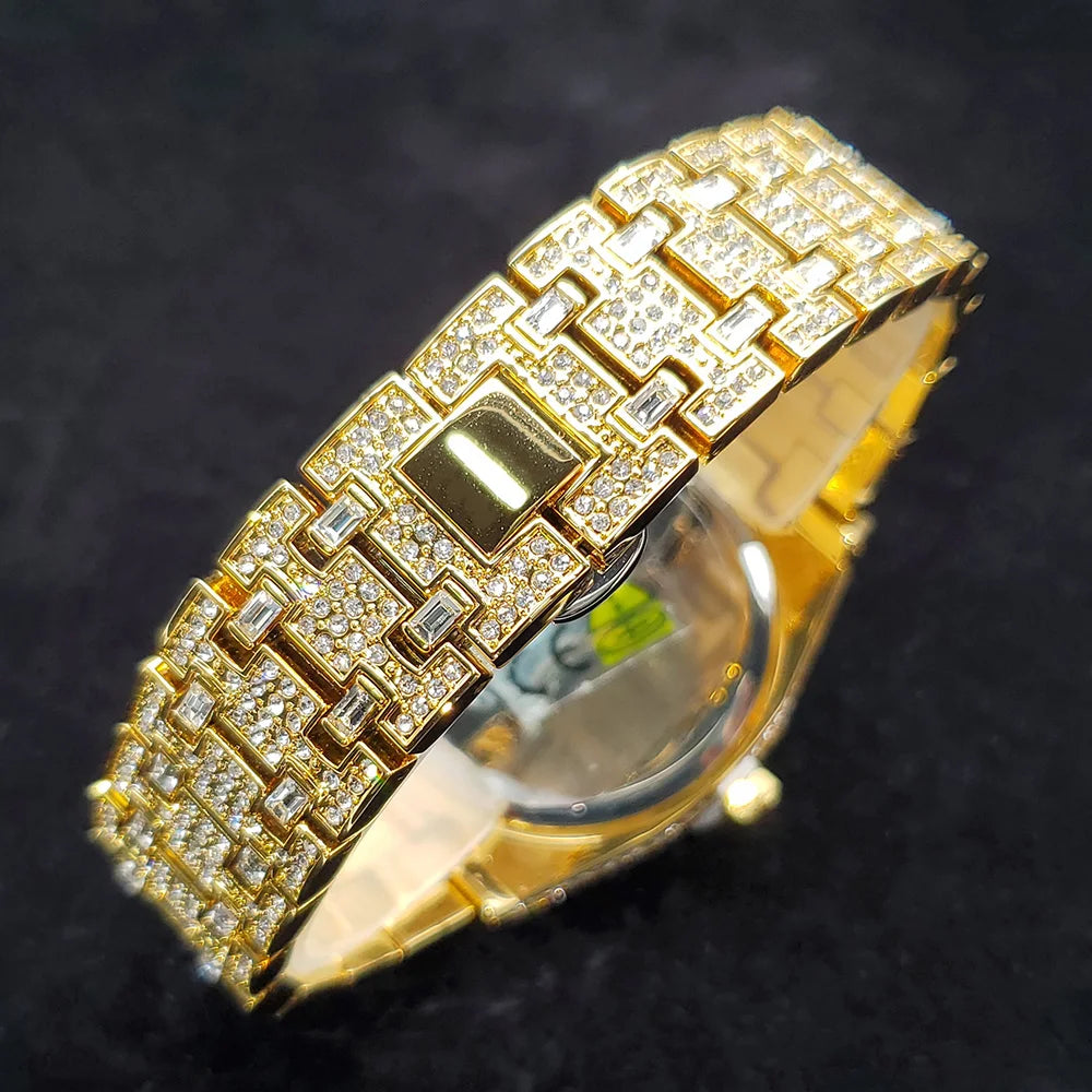DRAVEN — Golden Dynasty – Men’s 18K Gold-Plated Luxury Watch with Crystal Detailing