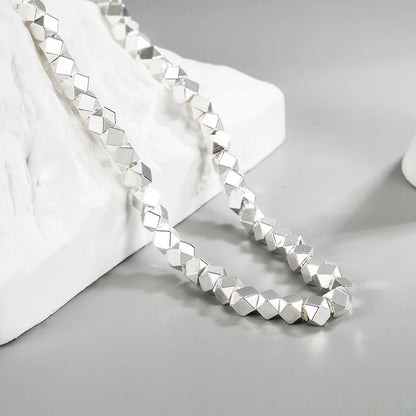 Trendy 925 Sterling Silver Necklace – Shiny Fashion Chain for Women – Elegant Men's Accessory | Accessorio Uomo Elegante