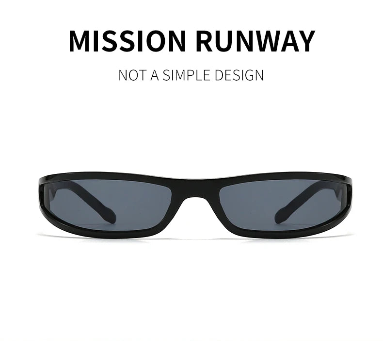 Narrow Frame Tech Sunglasses – Futuristic Cycling Style – Elegant Men's Accessory | Accessorio Uomo Elegante