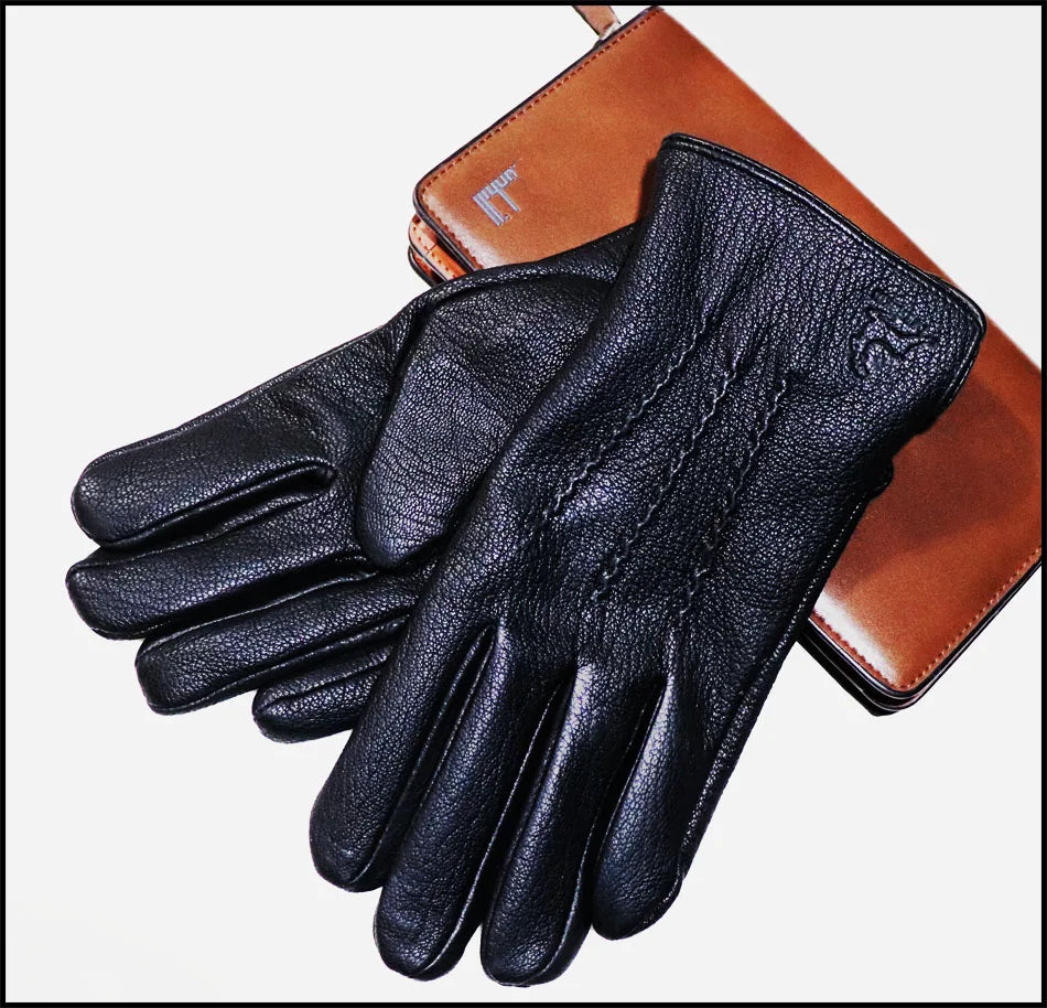 DRAVEN — High-End Deerskin Leather Gloves – Unisex Luxury Winter Style