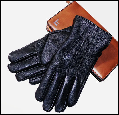 High-End Deerskin Leather Gloves – Unisex Luxury Winter Style