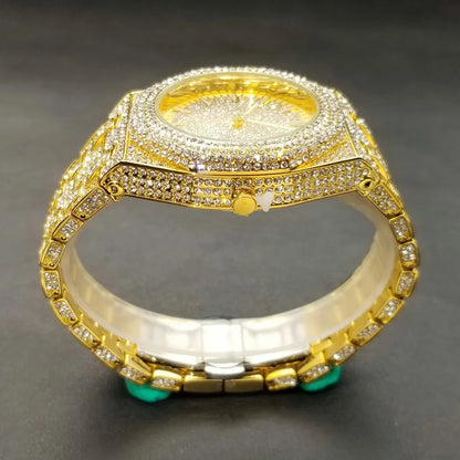 Ice Reign – Men’s Silver Steel Watch with Crystal Detailing – Elegant Men's Accessory | Accessorio Uomo Elegante