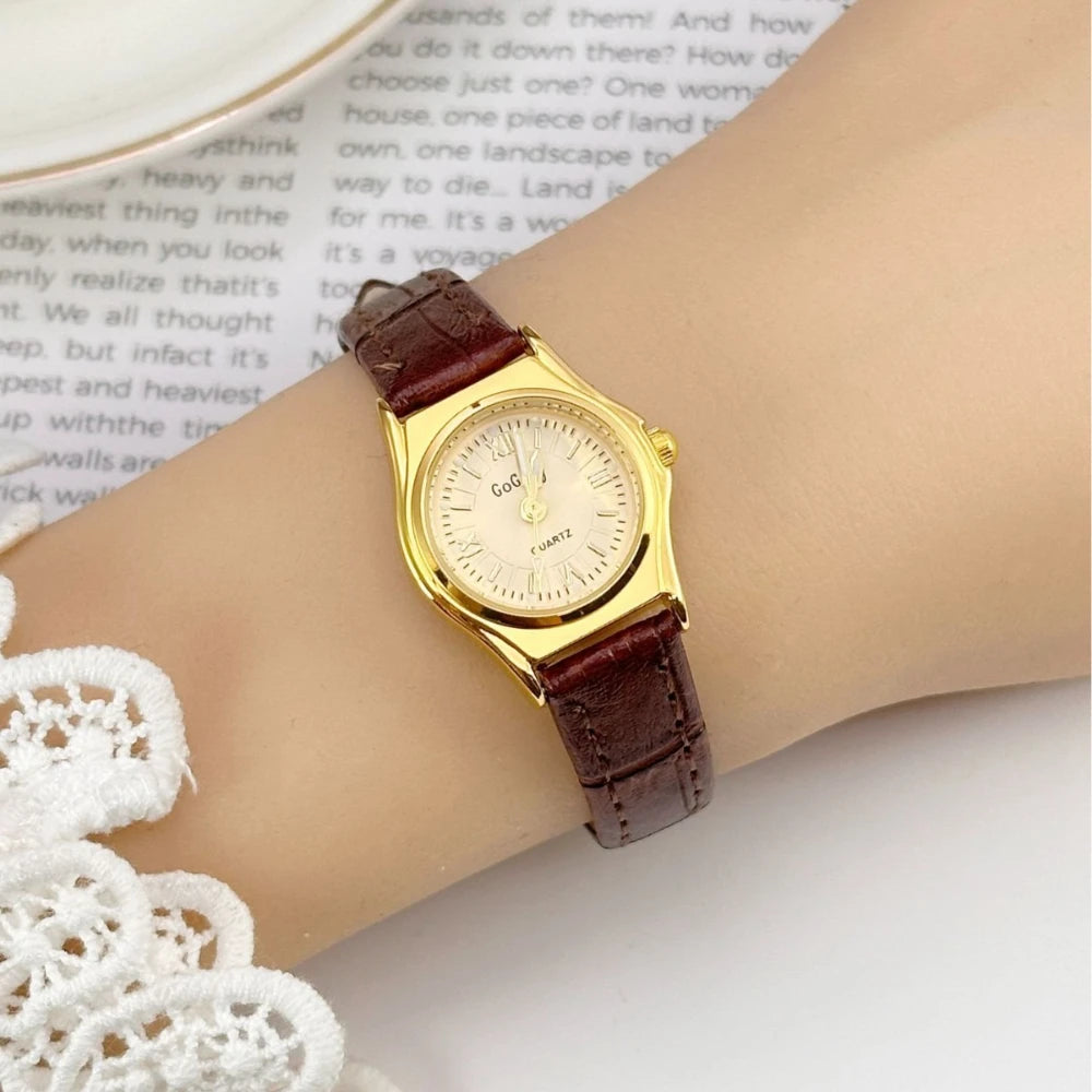 DRAVEN — Grace in Motion – Women’s Leather Quartz Watch with Stainless Steel Details