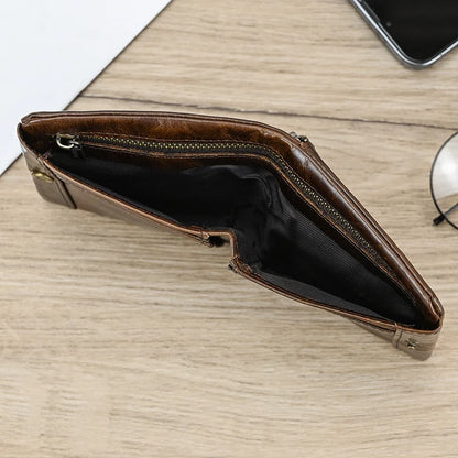 Genuine Leather Short Wallet Men Soft Card Holder