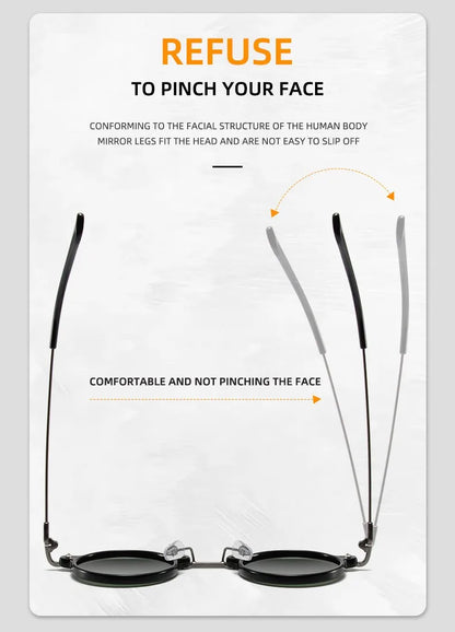 Round Metal Sunglasses – Retro Steampunk Design – Elegant Men's Accessory | Accessorio Uomo Elegante