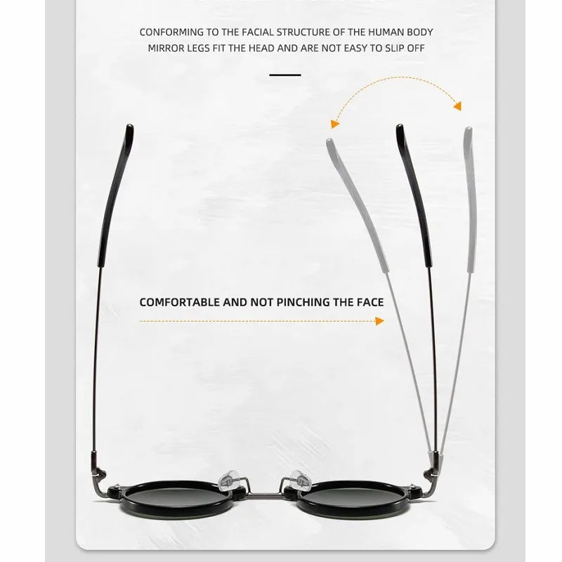 Round Metal Sunglasses – Retro Steampunk Design – Elegant Men's Accessory | Accessorio Uomo Elegante