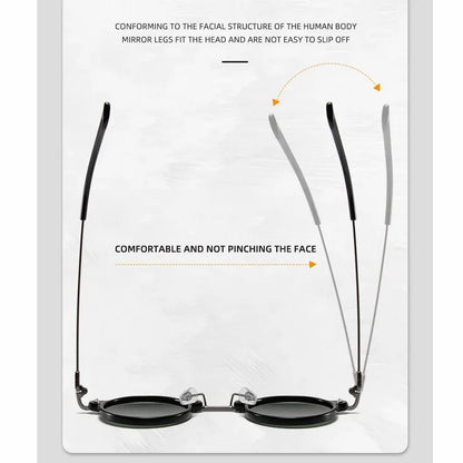 Round Metal Sunglasses – Retro Steampunk Design – Elegant Men's Accessory | Accessorio Uomo Elegante
