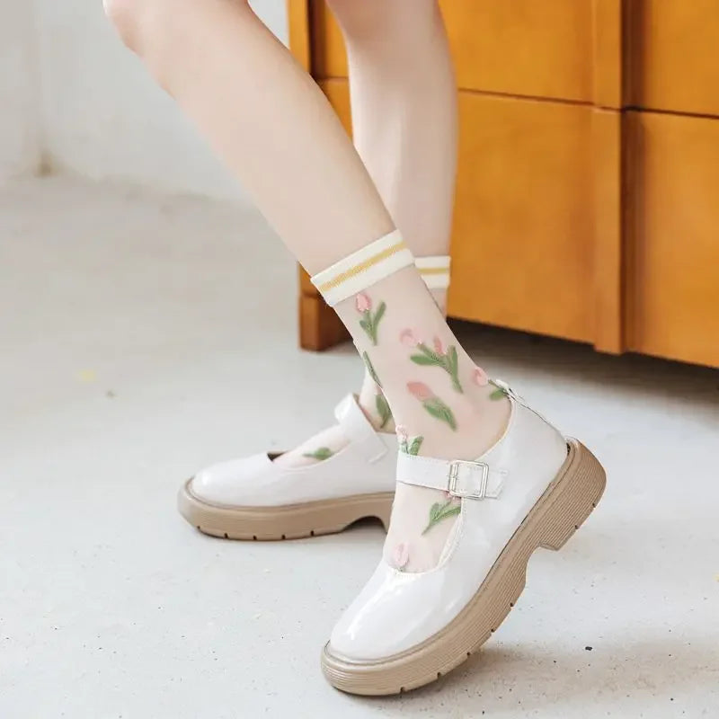 DRAVEN — Transparent Lace Socks – Women’s Korean Summer Style