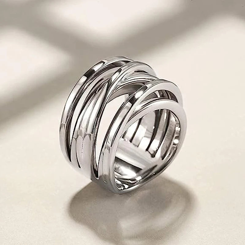 DRAVEN — Modern Wide Metal Statement Ring