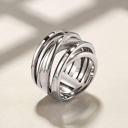 Modern Wide Metal Statement Ring – Elegant Men's Accessory | Accessorio Uomo Elegante