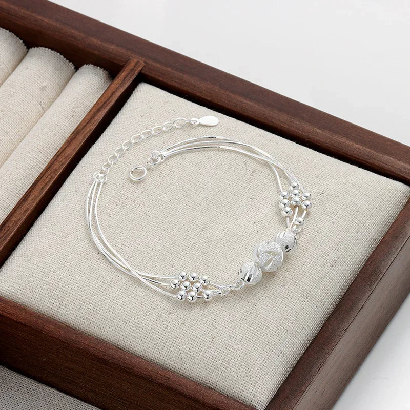 Vintage Sterling Silver Beaded Bracelet – Elegant Men's Accessory | Accessorio Uomo Elegante