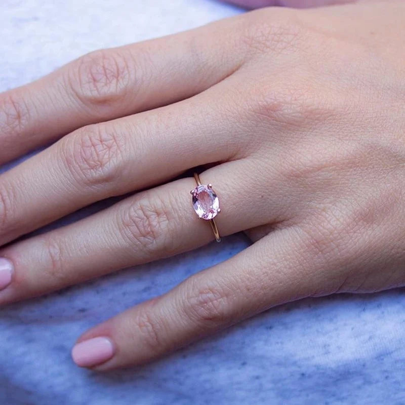 DRAVEN — Elegant Multicolor Oval Zircon Ring