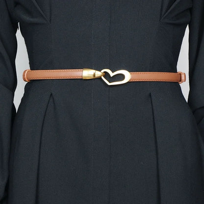 Luxury Leather Belt Women Heart Buckle Elegant Design – Elegant Men's Accessory | Accessorio Uomo Elegante