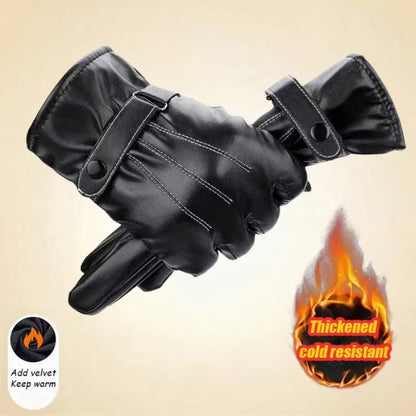 PU Leather Touchscreen Gloves – Men’s Warm Business Style