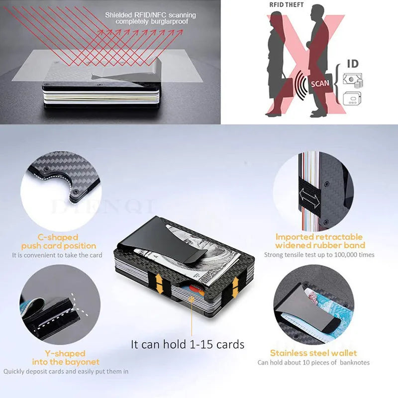 DRAVEN — Slim Metal Wallet Men RFID Blocking Front Pocket Money Clip