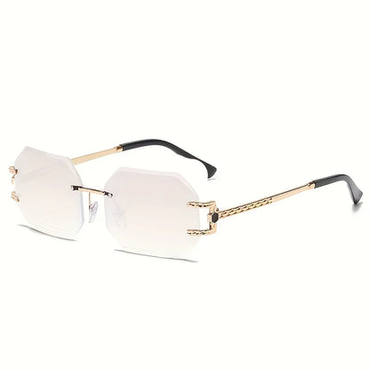 Rimless Geometric Sunglasses – Clear Lens Street Luxury – Elegant Men's Accessory | Accessorio Uomo Elegante