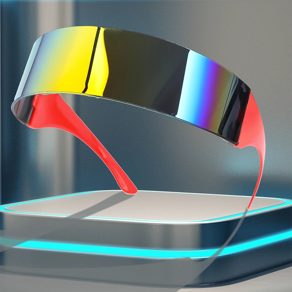 DRAVEN — Futuristic Tech Sunglasses – Y2K Visor Style
