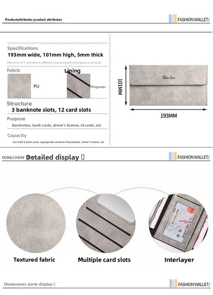 Long Wallet Unisex 2025 Buckle Thin Card Holder – Elegant Men's Accessory | Accessorio Uomo Elegante