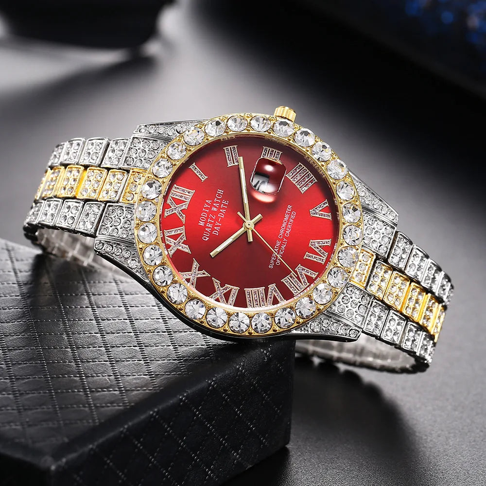 DRAVEN — Diamond Pulse – Unisex Crystal Luxury Watch with Full Rhinestone Detailing