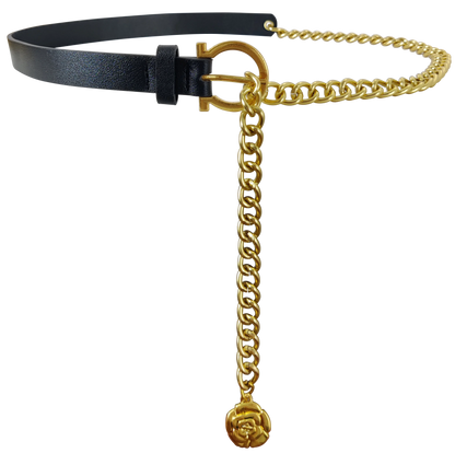 Luxury Gold Chain Belt Women Floral Adjustable Design – Elegant Men's Accessory | Accessorio Uomo Elegante