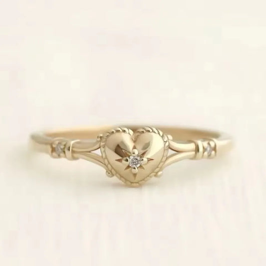 DRAVEN — Gold Plated Heart Stainless Steel Ring — Rings collection | DRAVEN