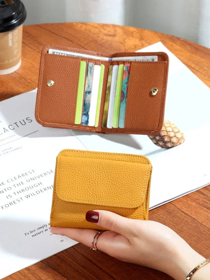 Genuine Leather Wallet Women 2025 Folding Small Design – Elegant Men's Accessory | Accessorio Uomo Elegante