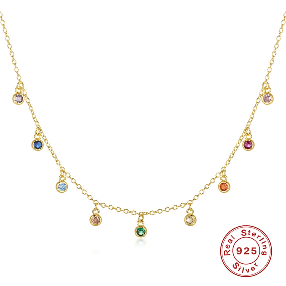 DRAVEN — 925 Sterling Silver Round Zircon Necklace – French Elegant Fine Jewelry for Women