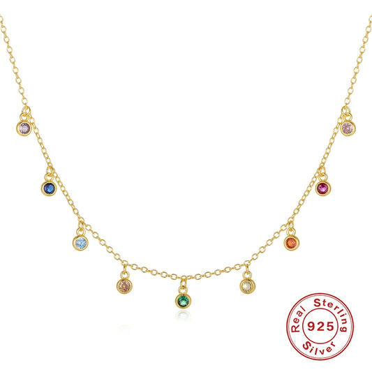 DRAVEN — 925 Sterling Silver Round Zircon Necklace – French Elegant Fine Jewelry for Women — Necklaces & Chains | DRAVEN