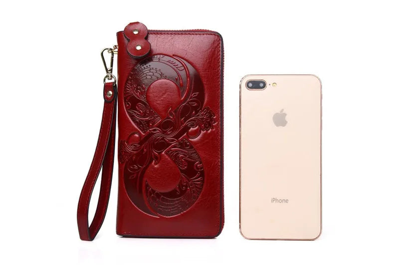 DRAVEN — Vintage Genuine Cowhide Wallet Women 2025 Floral Design