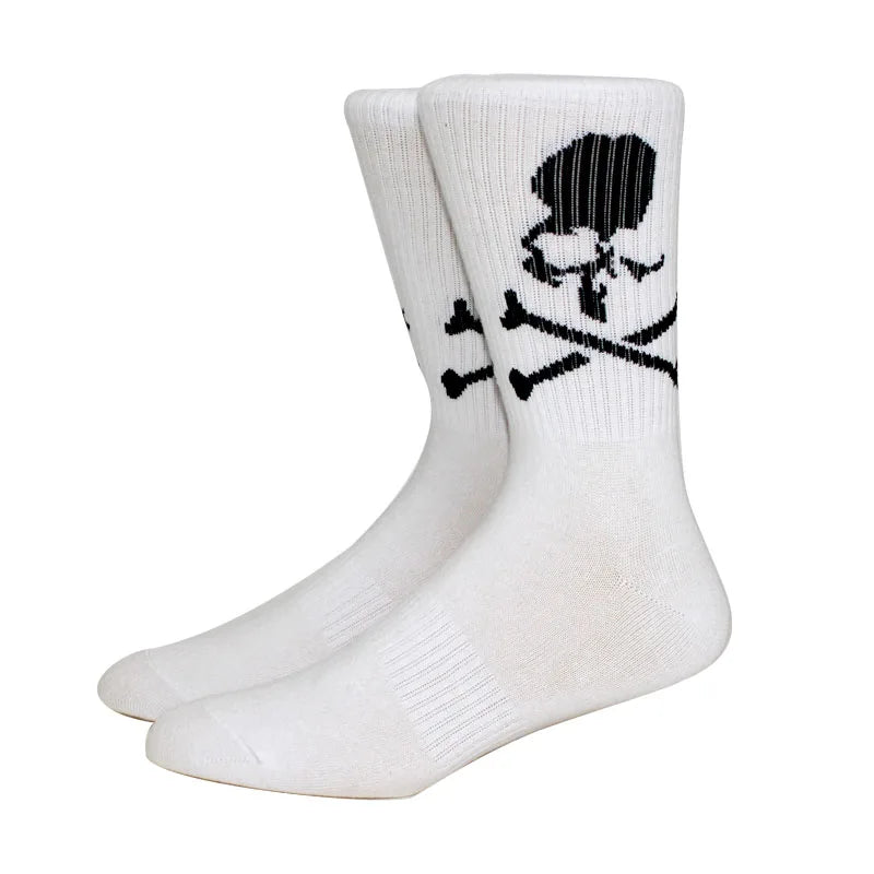 DRAVEN — Bone Pattern Long Socks – Unisex Skate & Street Style