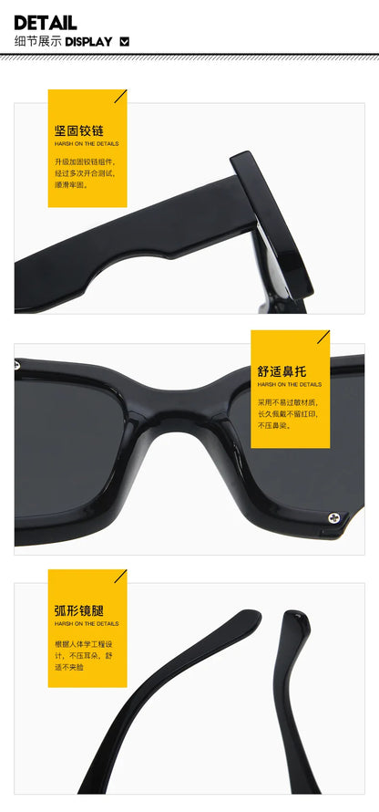 Notch Square Sunglasses – Vintage UV Eyewear – Elegant Men's Accessory | Accessorio Uomo Elegante