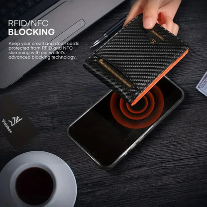 Slim Leather Money Clip Wallet Men RFID Bifold Design – Elegant Men's Accessory | Accessorio Uomo Elegante