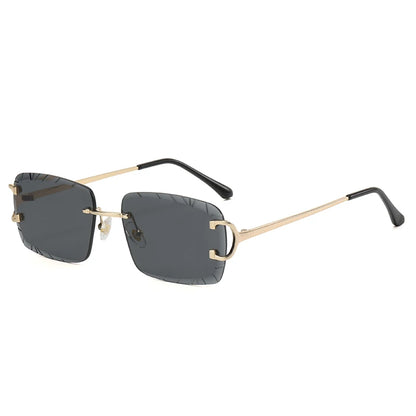 Square Rimless Sunglasses – High-Grade Metal Design – Elegant Men's Accessory | Accessorio Uomo Elegante