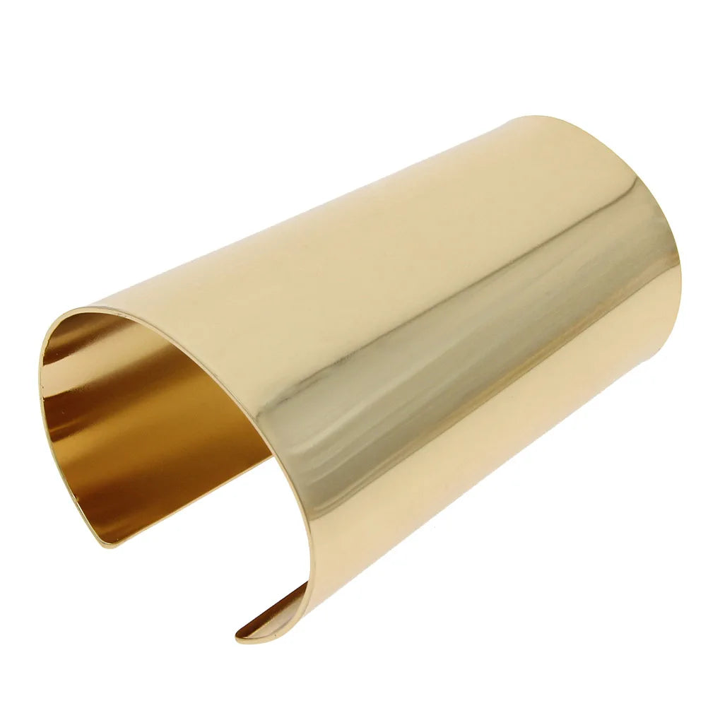 DRAVEN — Wide Golden Metal Bracelet