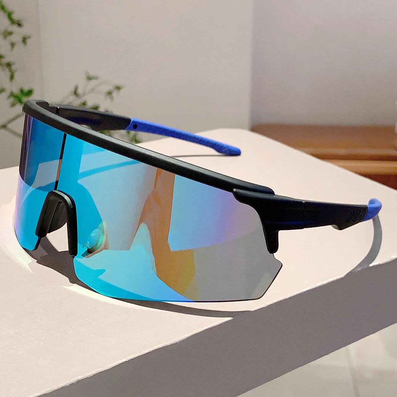 DRAVEN — Semi-Rimless Sport Sunglasses – Oversized Mirror Design
