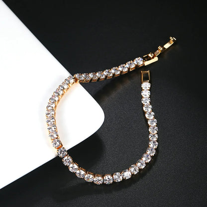 4MM Crystal Rhinestone Bracelet Set – Elegant Men's Accessory | Accessorio Uomo Elegante