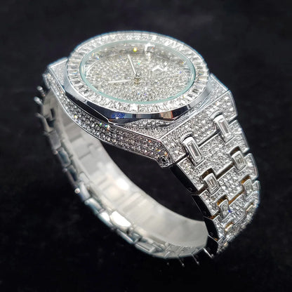 Golden Dynasty – Men’s 18K Gold-Plated Luxury Watch with Crystal Detailing – Elegant Men's Accessory | Accessorio Uomo Elegante