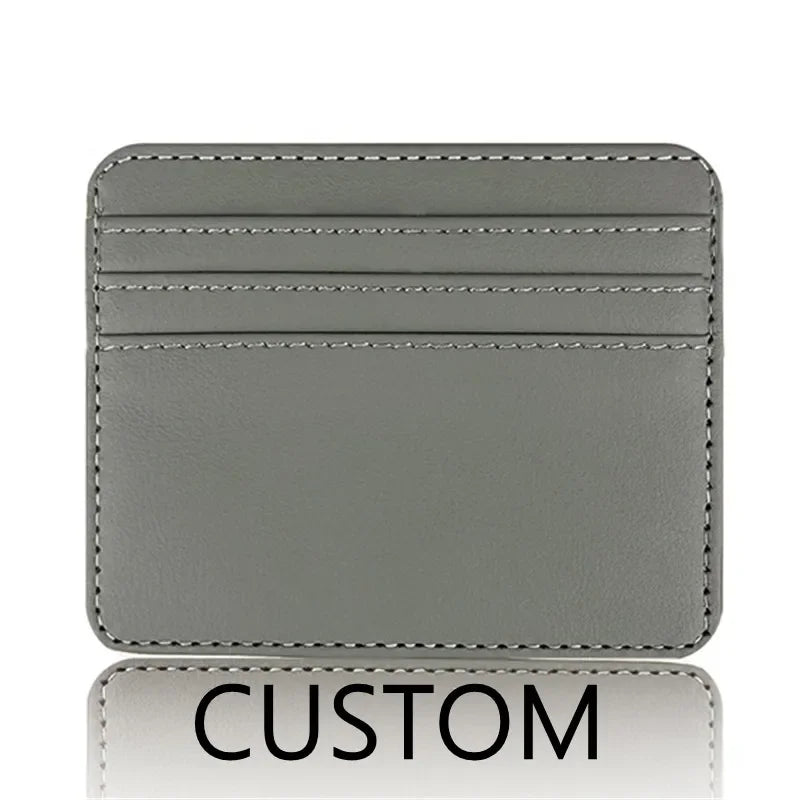 DRAVEN — Custom Initials PU Leather Card Holder Slim Design