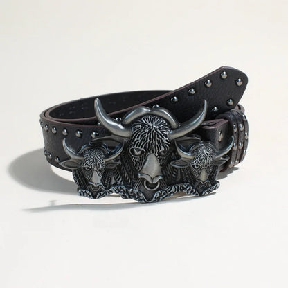 Gothic Y2K Rivet Belt Unisex Punk Skeleton Design – Elegant Men's Accessory | Accessorio Uomo Elegante