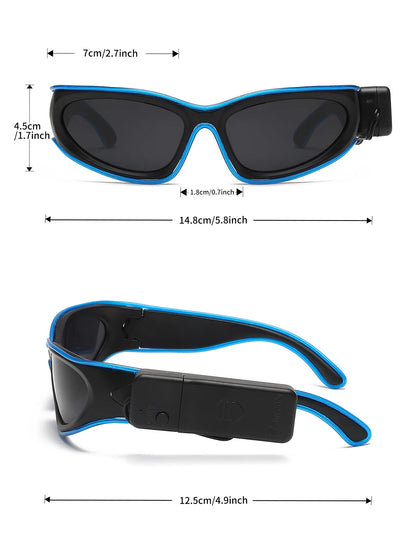 EL Luminous Disco Sunglasses – Celebrity Flash Style – Elegant Men's Accessory | Accessorio Uomo Elegante