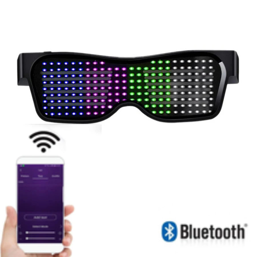 DRAVEN — Programmable LED Text Sunglasses – Graffiti Party Style