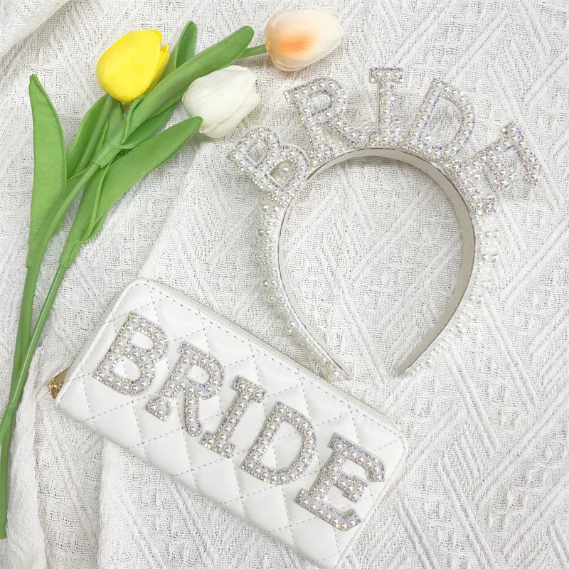 DRAVEN — Luxury White PU Wallet Women Boho Bride Clutch Purse