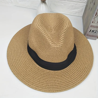 Summer Straw Fedora Hat – Unisex Beach Sun Hat with Ribbon Detail – Elegant Men's Accessory | Accessorio Uomo Elegante