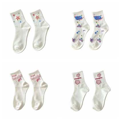 Y2K Flower Ankle Socks – Unisex Retro Street Style